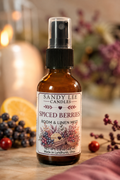 Spiced Berry Room & Linen Spray Mist 2oz amber bottle Berries with a touch of pumpkin and citrus